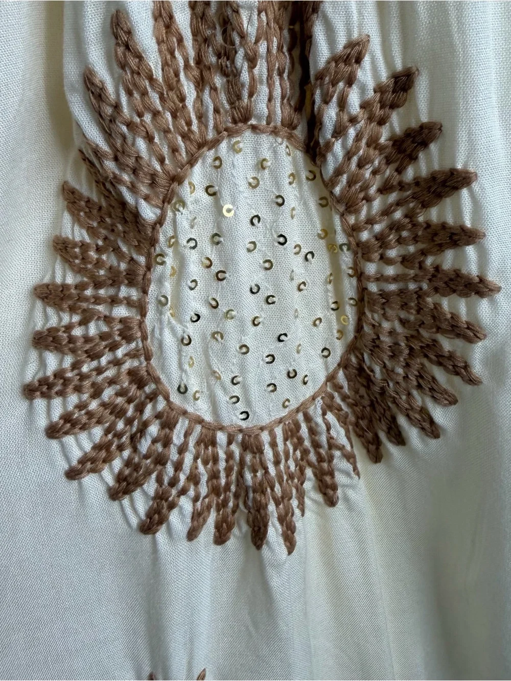 Zara Cream Boho Celestial Maxi Skirt - Picture 7 of 16